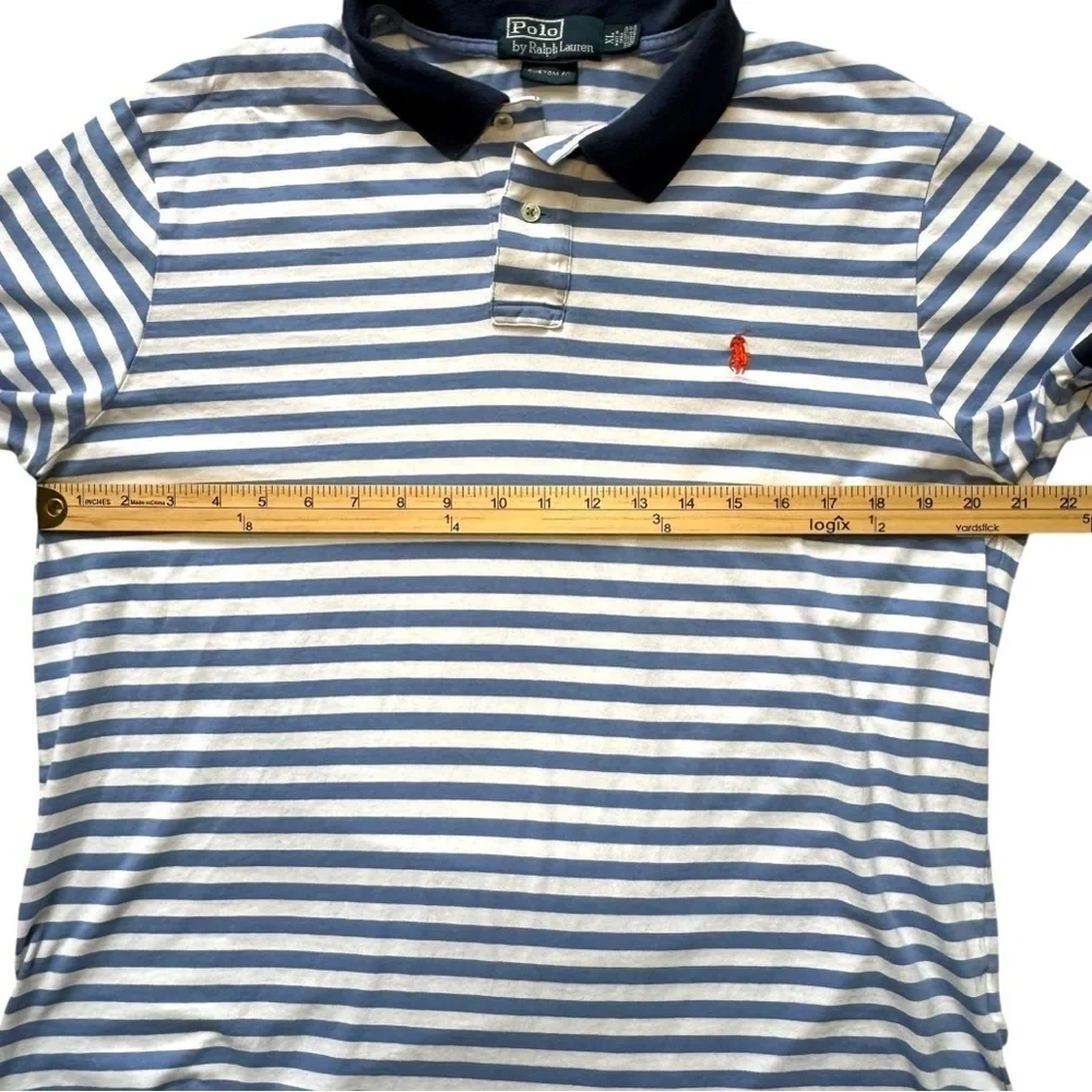 Polo Ralph Lauren‎ Mens Collar Shirt Striped with Orange Pony Logo XL